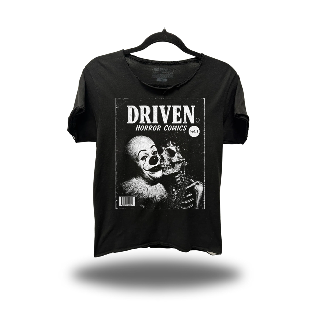 COMICS 1 ROAD RASH RAW EDGE BLACK TEE