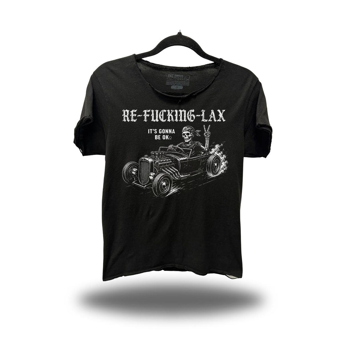 RELAX ROAD RASH RAW EDGE BLACK TEE