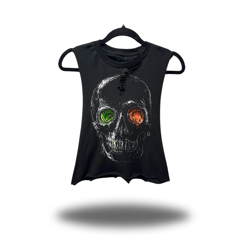 TOXIC VISION ROAD RASH BASIC BLACK CROP TANK TOP