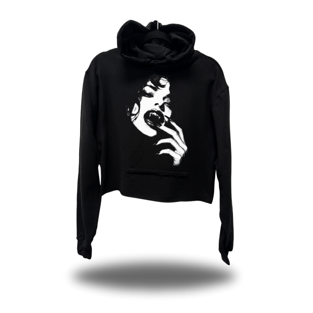 KISS OF DEATH CROP HOODIE