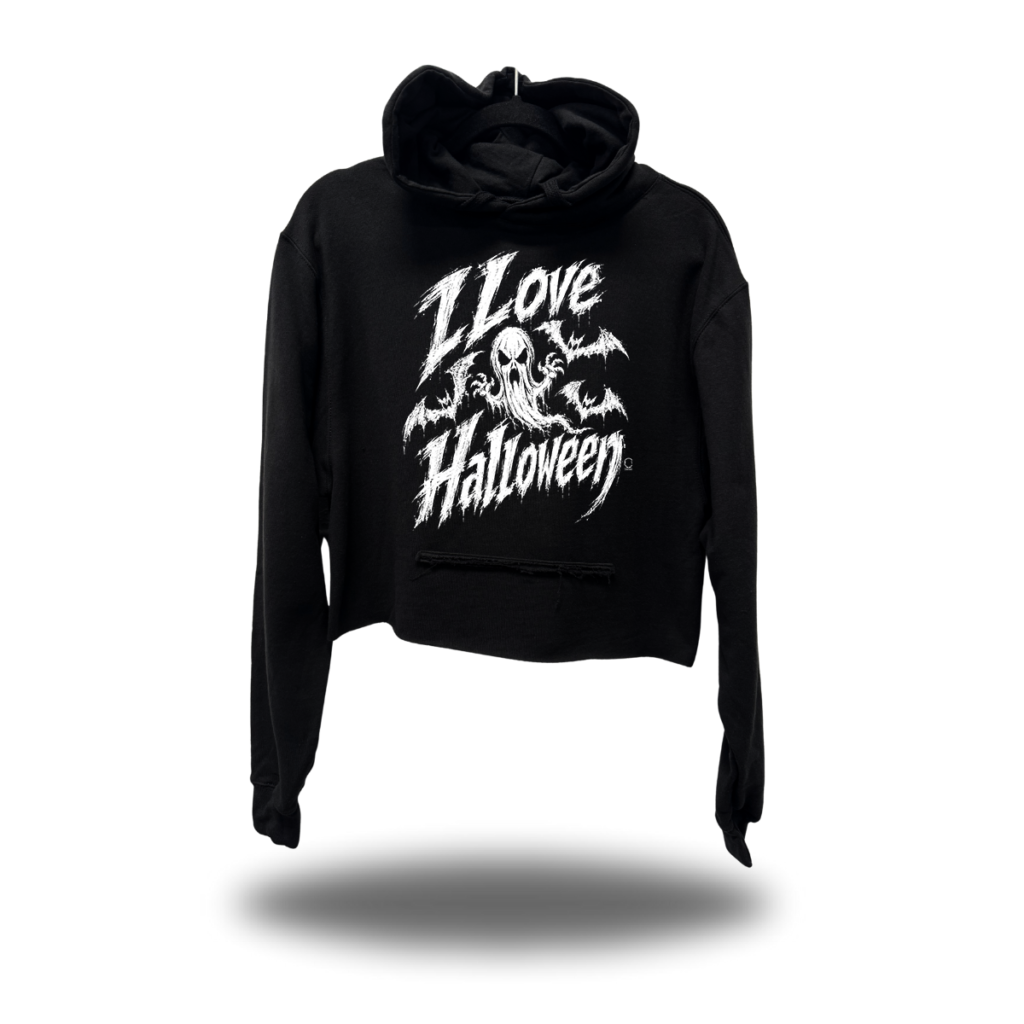 I LOVE HALLOWEEN CROP HOODIE