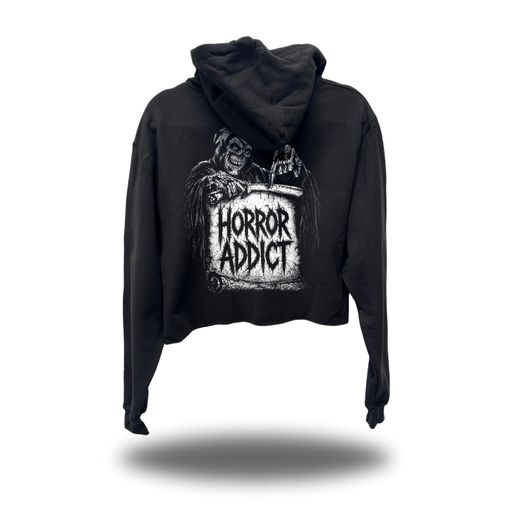 HORROR ADDICT CROP HOODIE