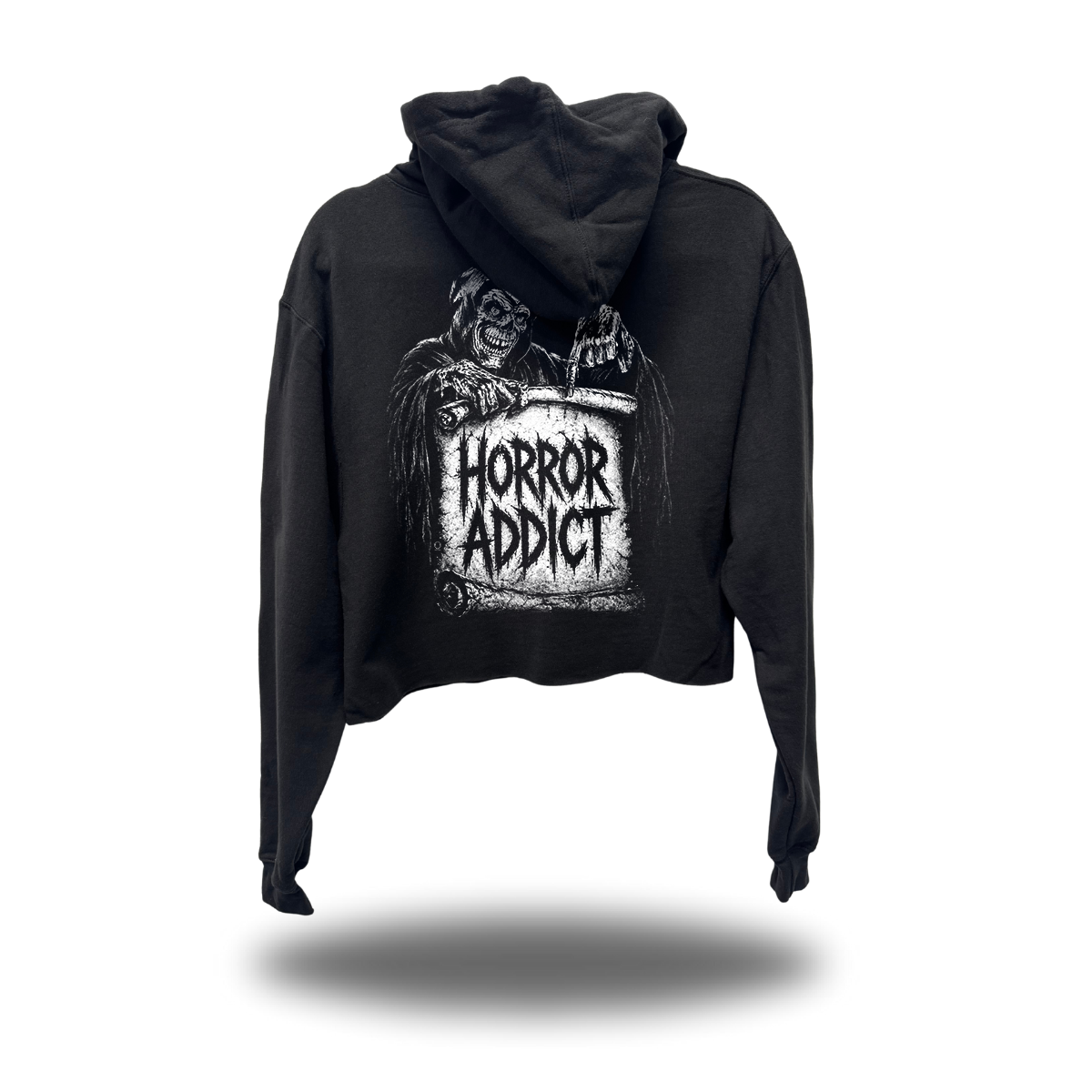 HORROR ADDICT CROP HOODIE