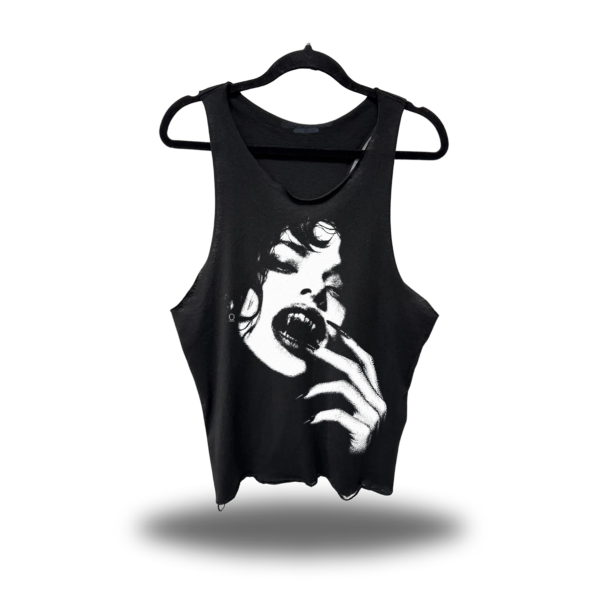 KISS OF DEATH SCOOP NECK STRINGER TANK TOP