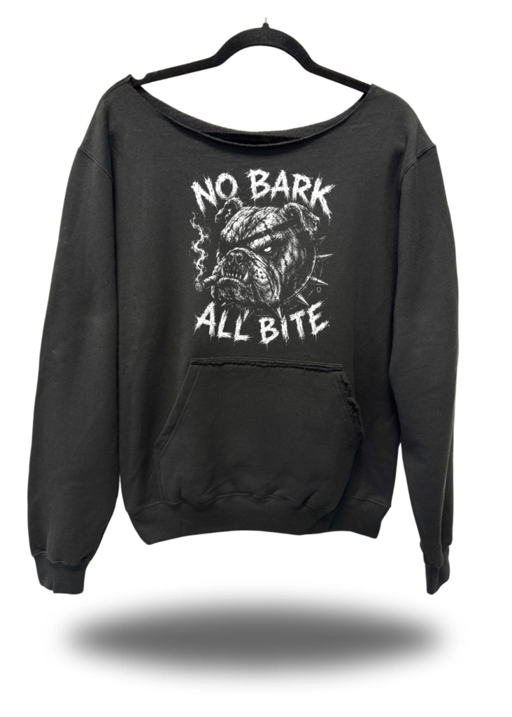ALL BITE ROAD RASH DIAMOND CROSS WIDENECK SWEATSHIRT