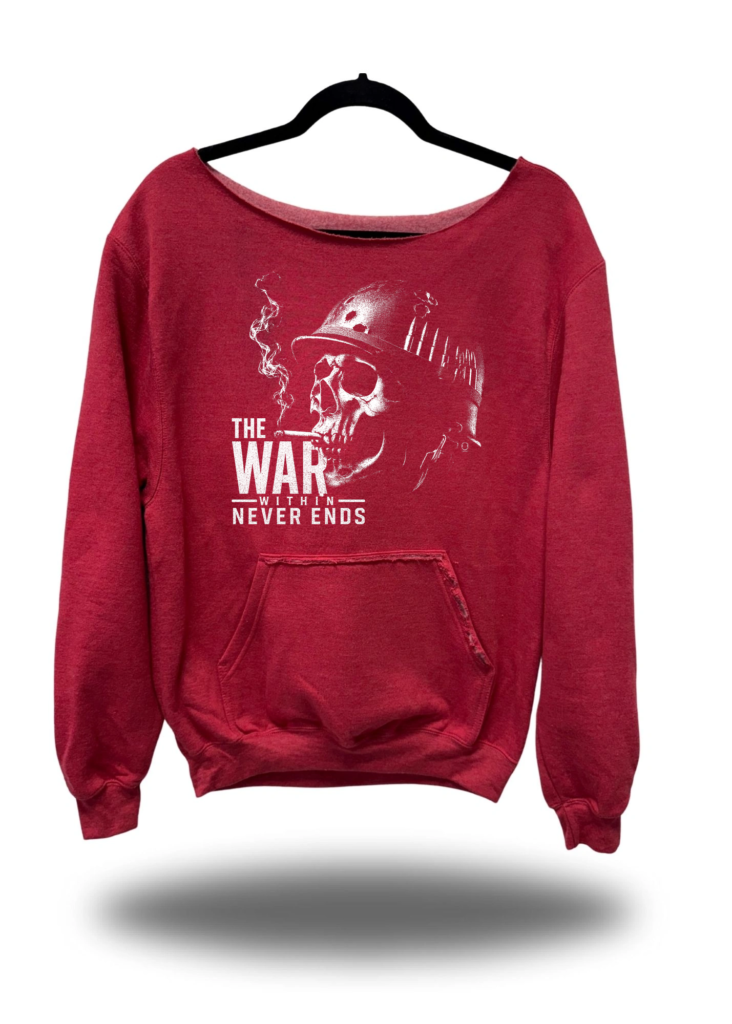 THE WAR ROAD RASH DIAMOND CROSS WIDENECK RED SWEATSHIRT