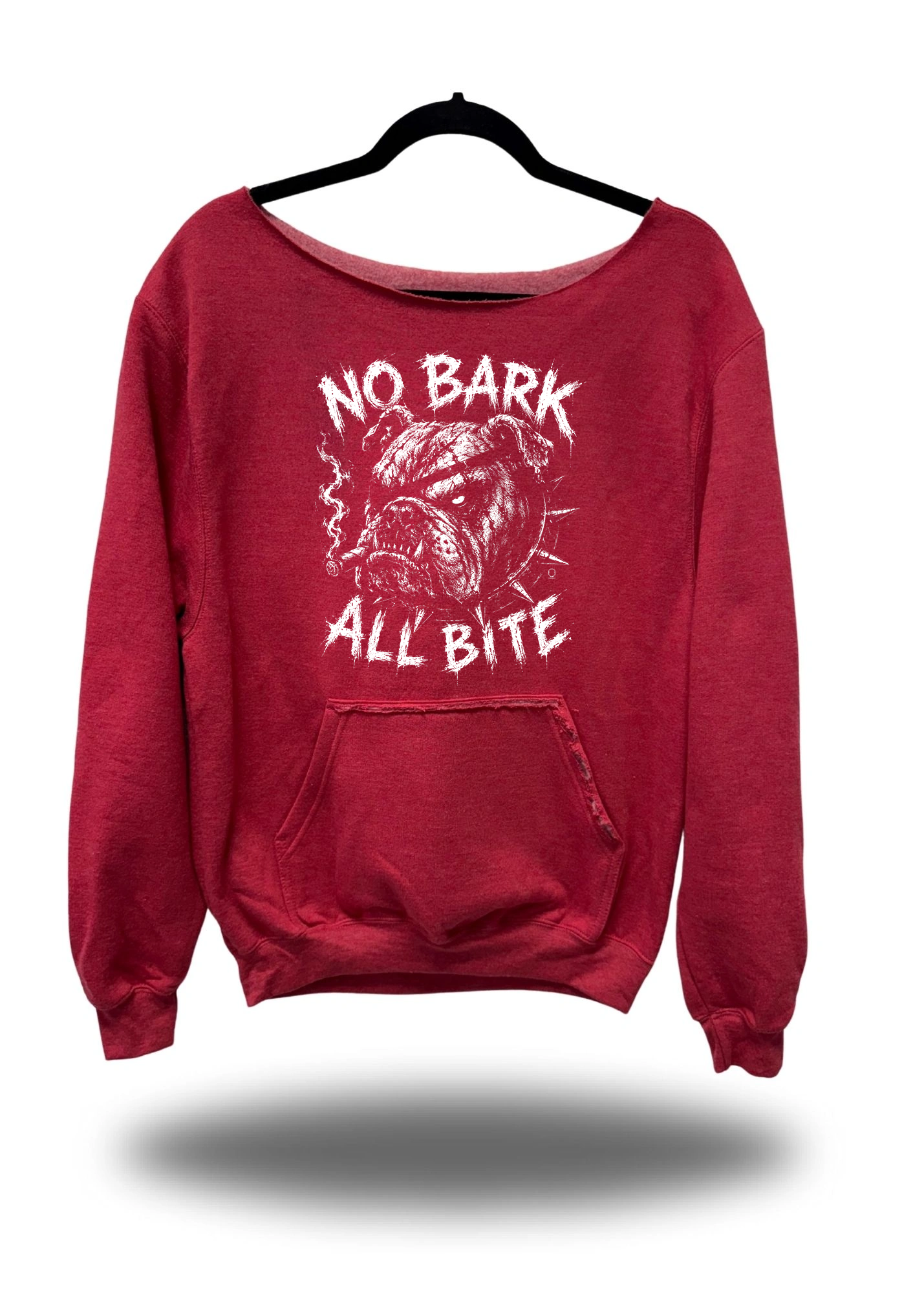 ALL BITE ROAD RASH DIAMOND CROSS WIDENECK RED SWEATSHIRT