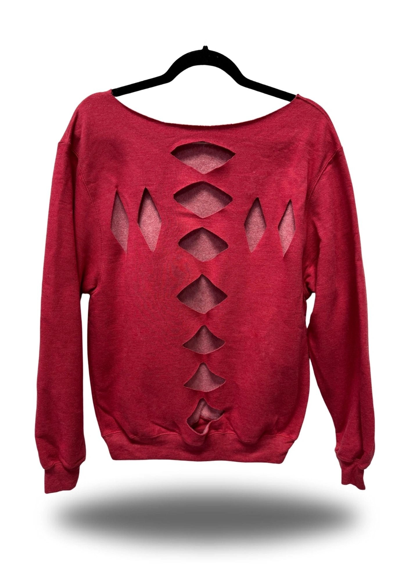 THE WAR ROAD RASH DIAMOND CROSS WIDENECK RED SWEATSHIRT