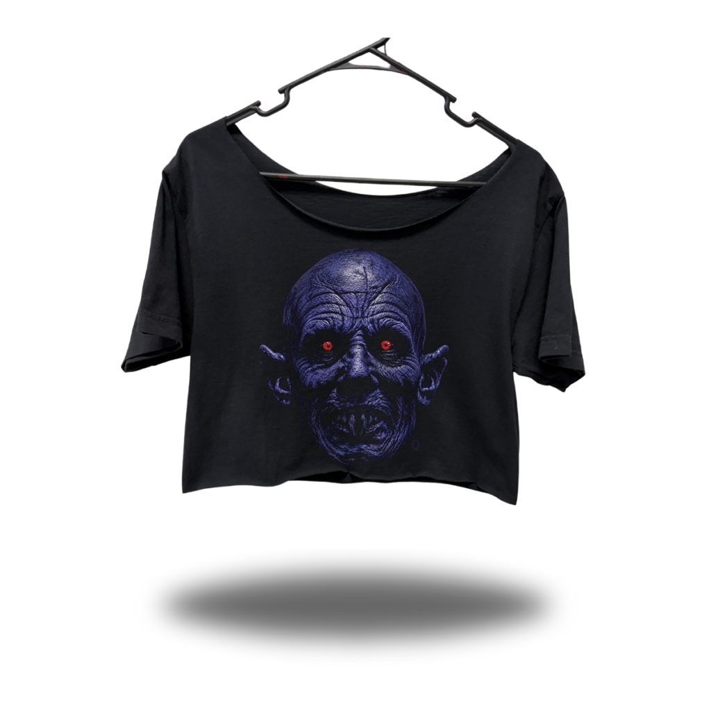 CRIMSON GAZE WIDENECK OVERSIZED BLACK CROP TOP